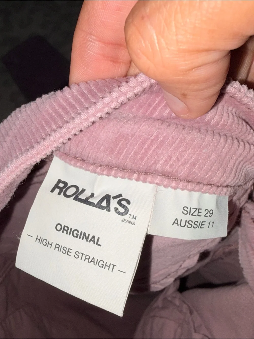 Rollas original straight cords corduroy purple pants size 29 like new